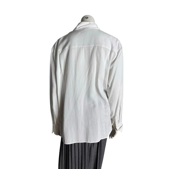 Vince Dress Shirt Women's XL White Long Sleeve 100% Lyocell - Picture 2 of 6